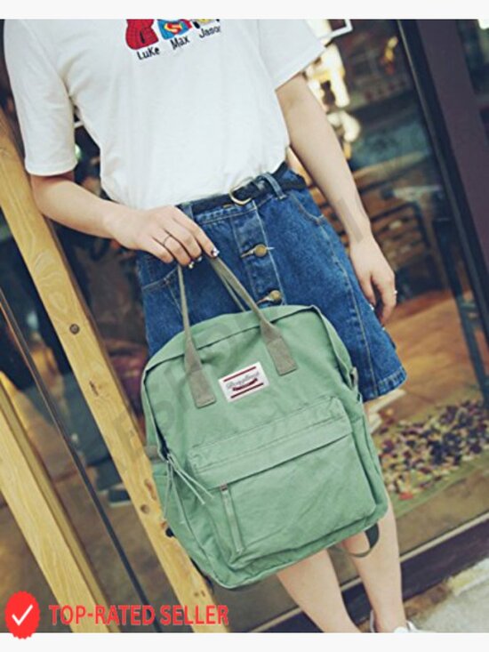 Lightweight Canvas Backpack Travel Daypack Handbag Purse Casual School Bookbag